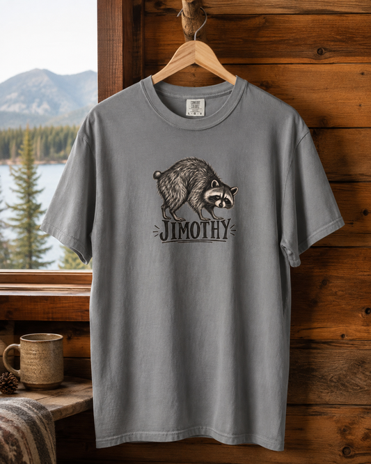 Jimothy Seattle Raccoon Comfort Colors T-Shirt  Vintage Pacific Northwest Wildlife Graphic Tee