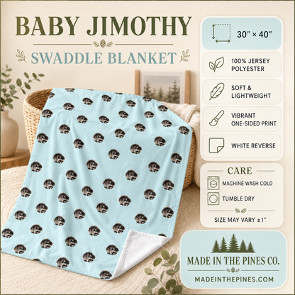 Raccoon Pattern Baby Swaddle Blanket  Blue Nursery Animal Swaddle
