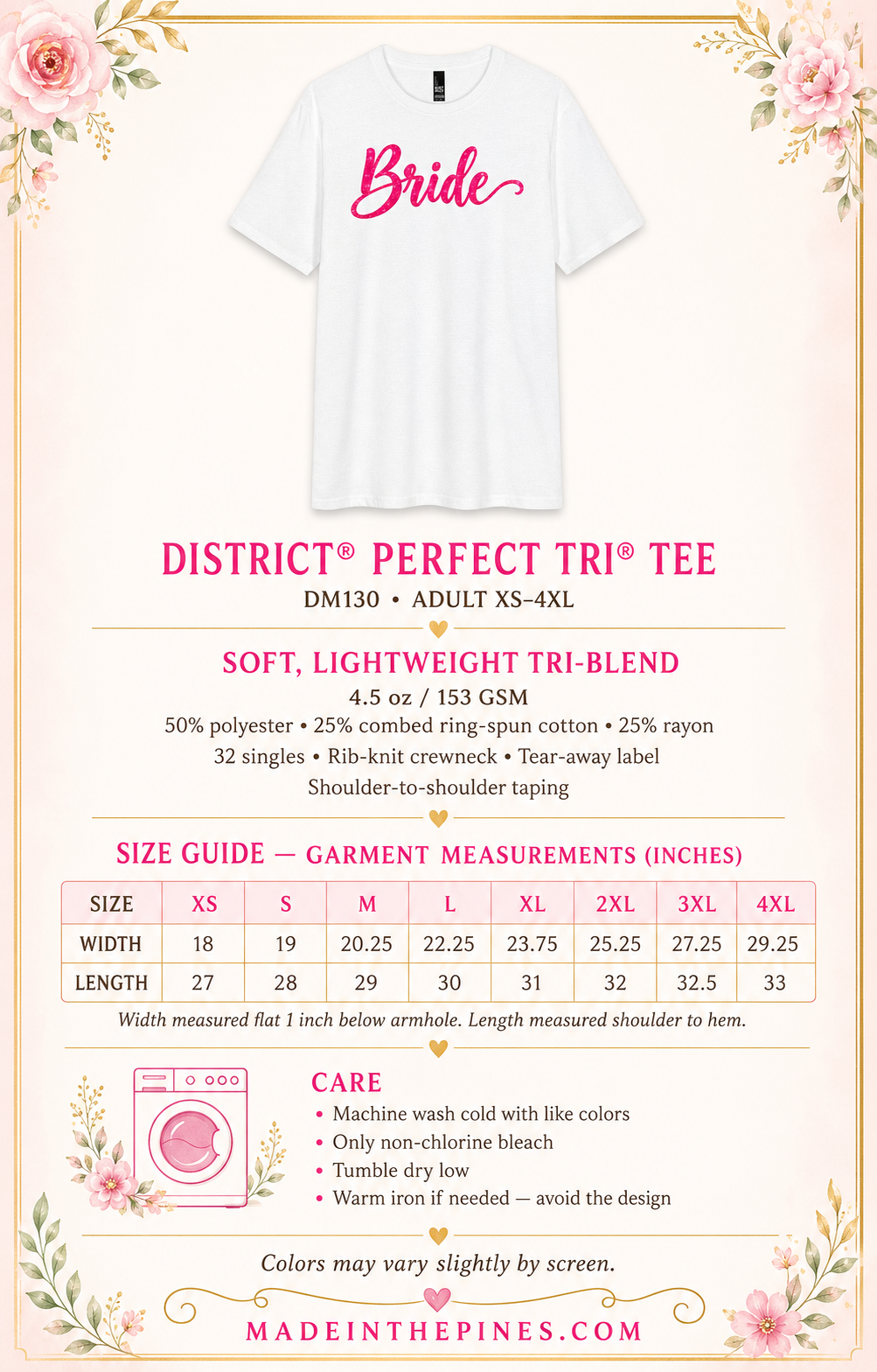 Bride Script Tee — Hot Pink Bridal Party Shirt