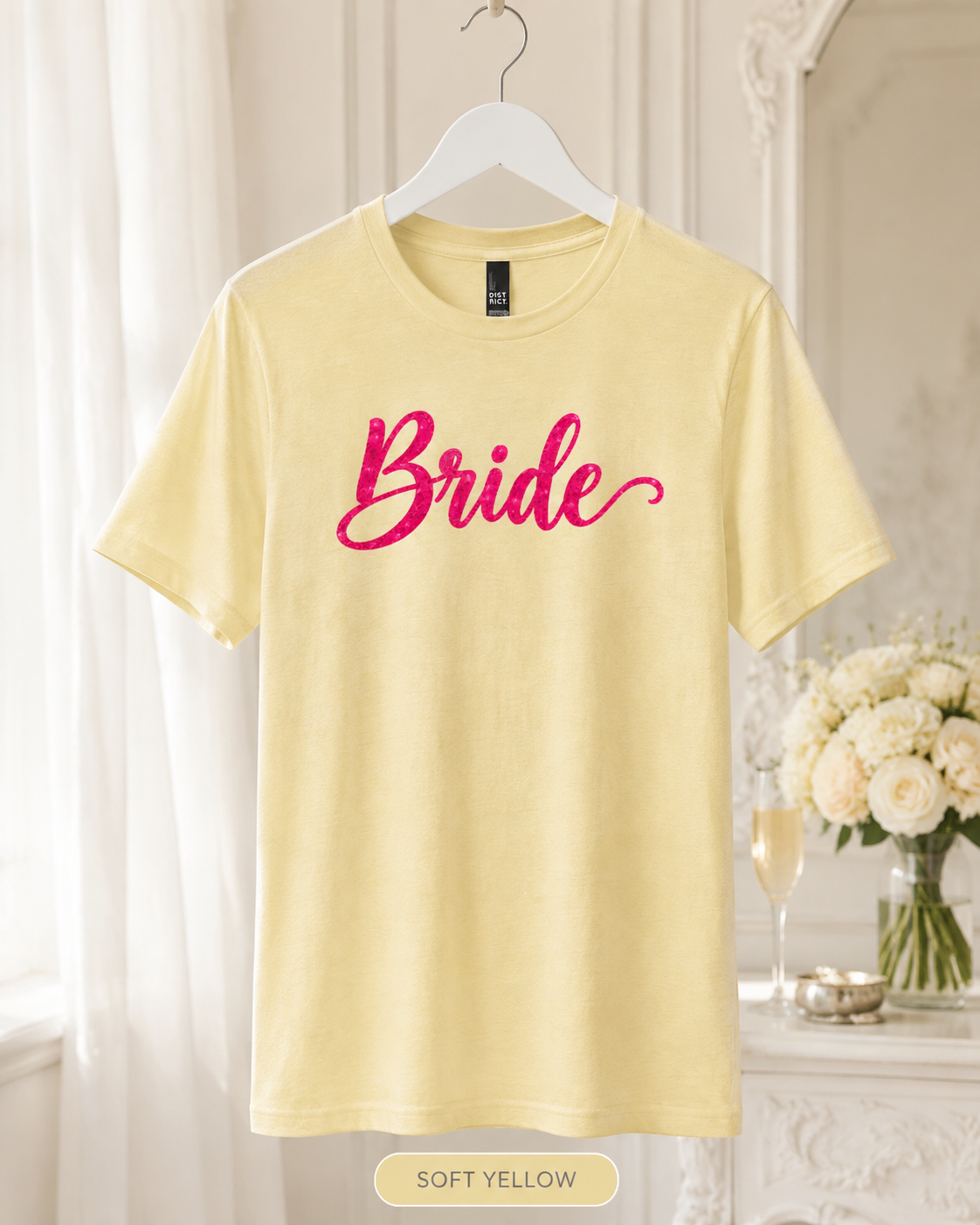 Bride Script Tee — Hot Pink Bridal Party Shirt