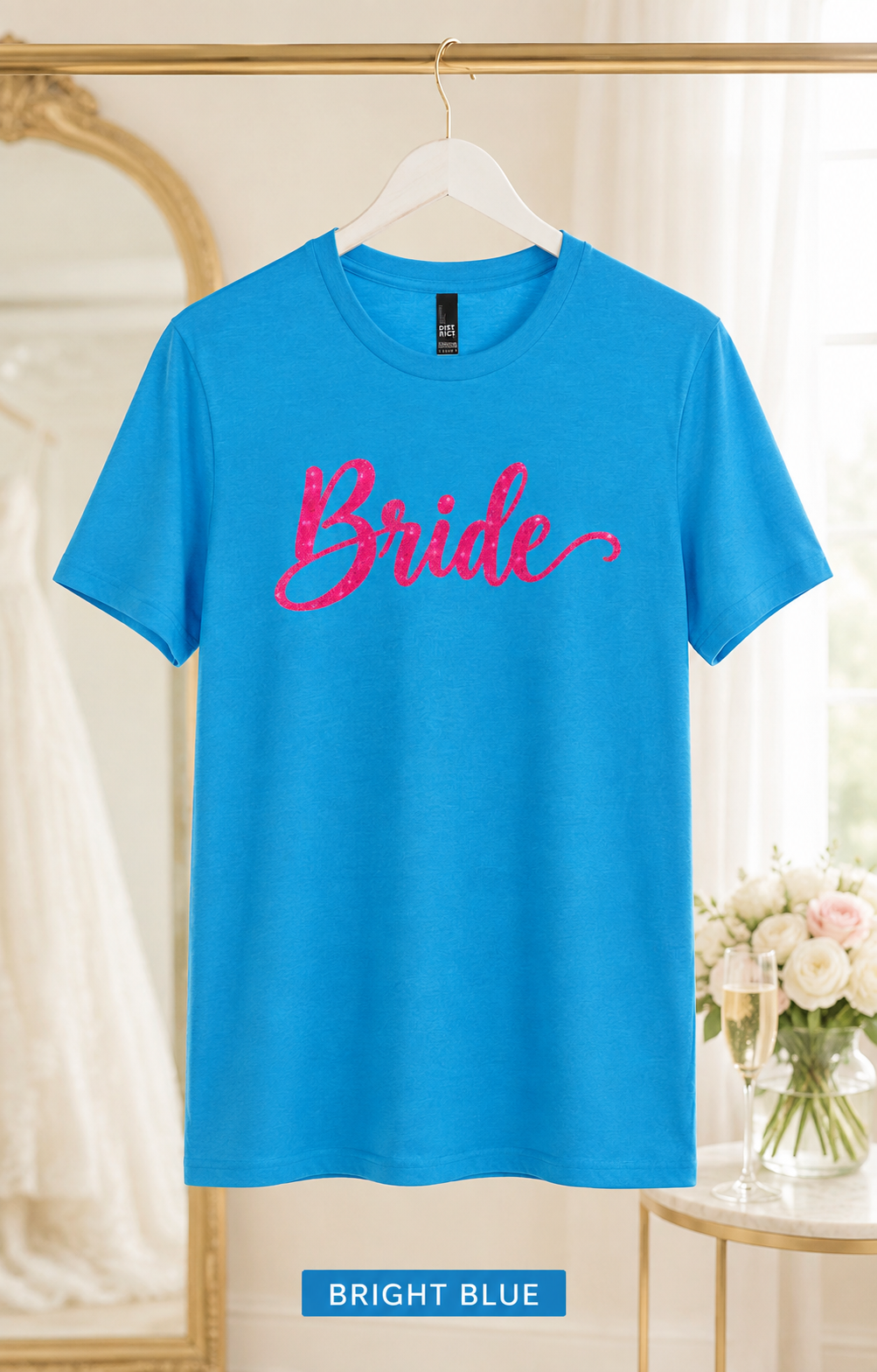 Bride Script Tee — Hot Pink Bridal Party Shirt