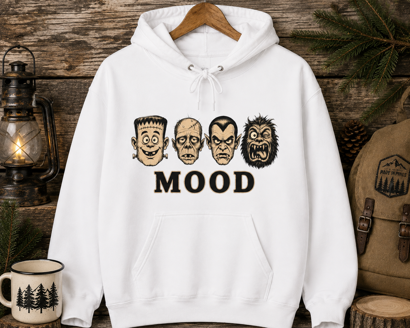 Monster Faces Mood Hoodie | Halloween horror characters, spooky vibes
