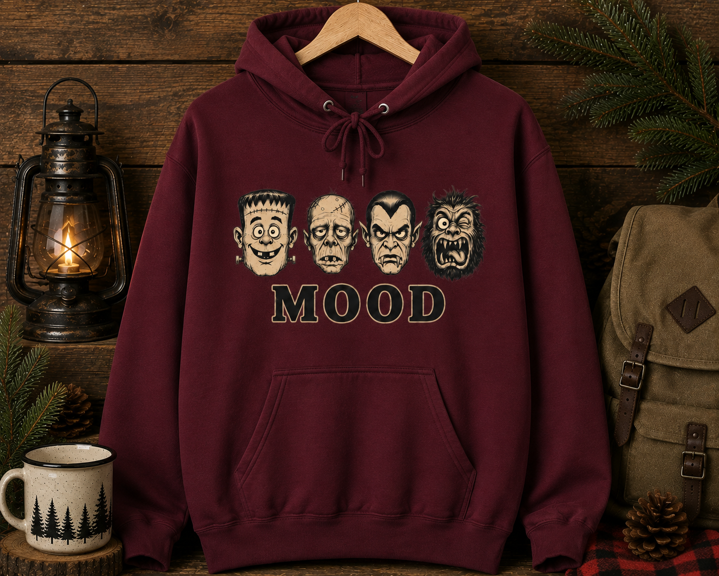 Monster Faces Mood Hoodie | Halloween horror characters, spooky vibes