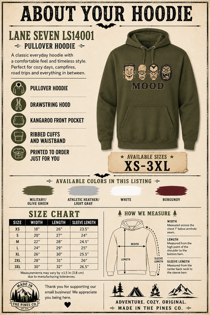 Monster Faces Mood Hoodie | Halloween horror characters, spooky vibes