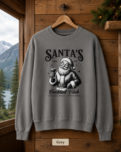 Santa’s Cocktail Club Sweatshirt — Vintage Holiday Crewneck