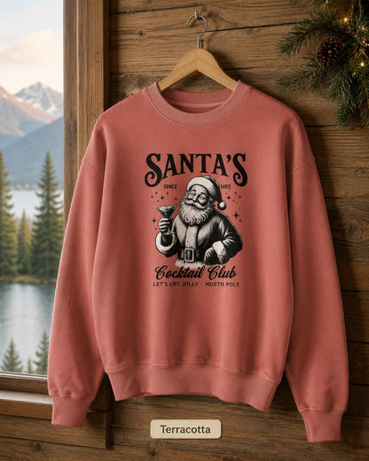 Santa’s Cocktail Club Sweatshirt — Vintage Holiday Crewneck