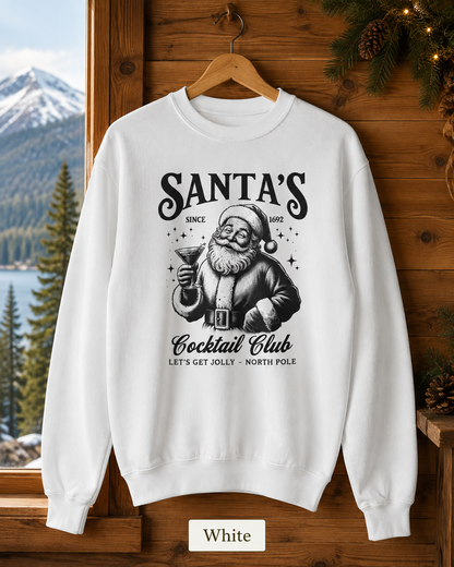 Santa’s Cocktail Club Sweatshirt — Vintage Holiday Crewneck