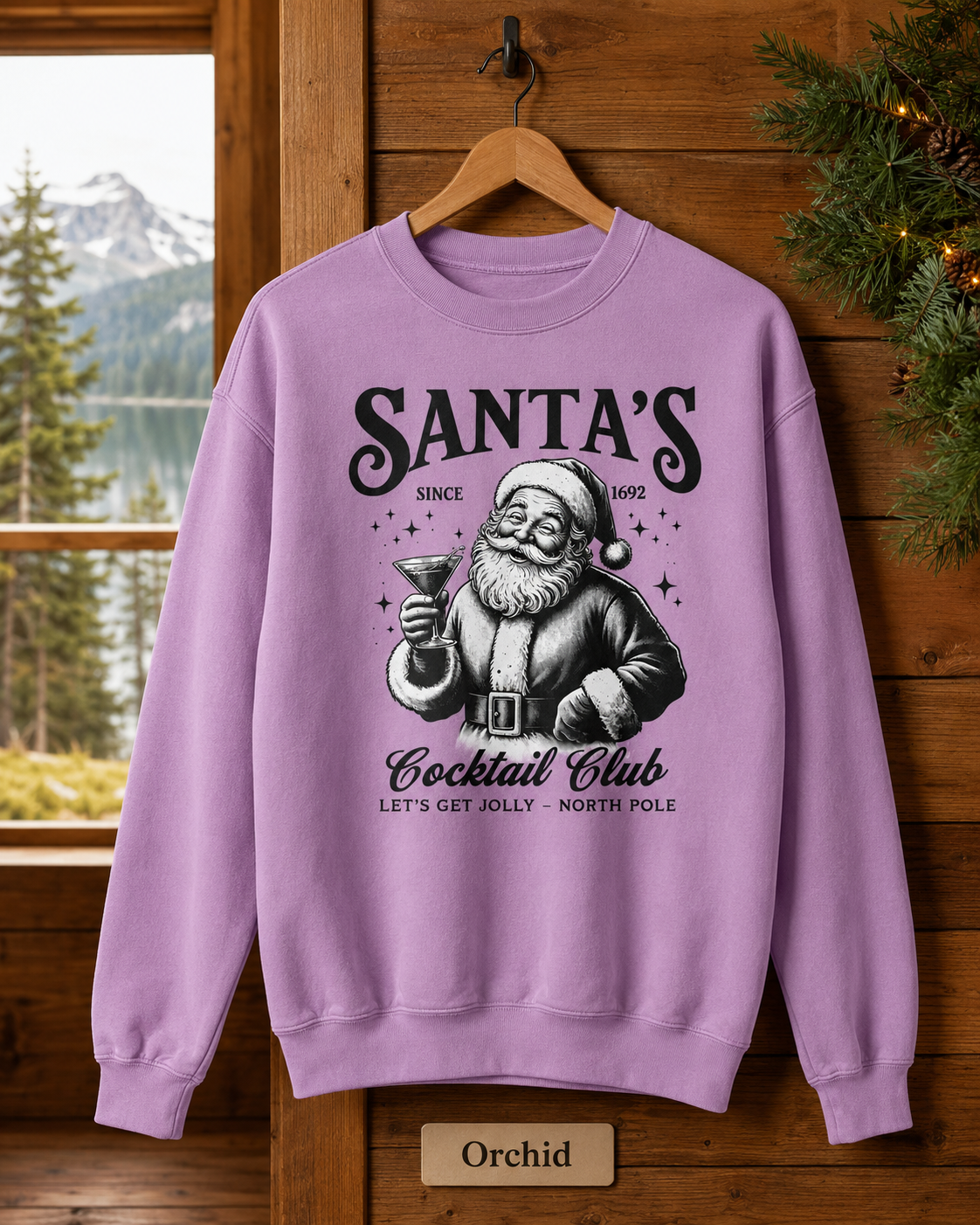 Santa’s Cocktail Club Sweatshirt — Vintage Holiday Crewneck