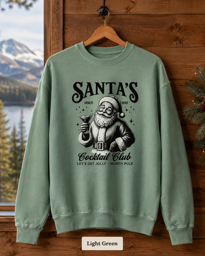 Santa’s Cocktail Club Sweatshirt — Vintage Holiday Crewneck