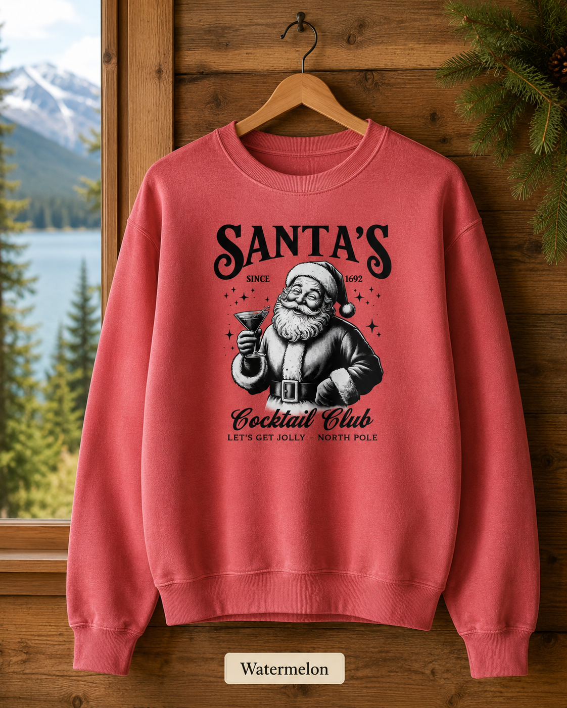 Santa’s Cocktail Club Sweatshirt — Vintage Holiday Crewneck