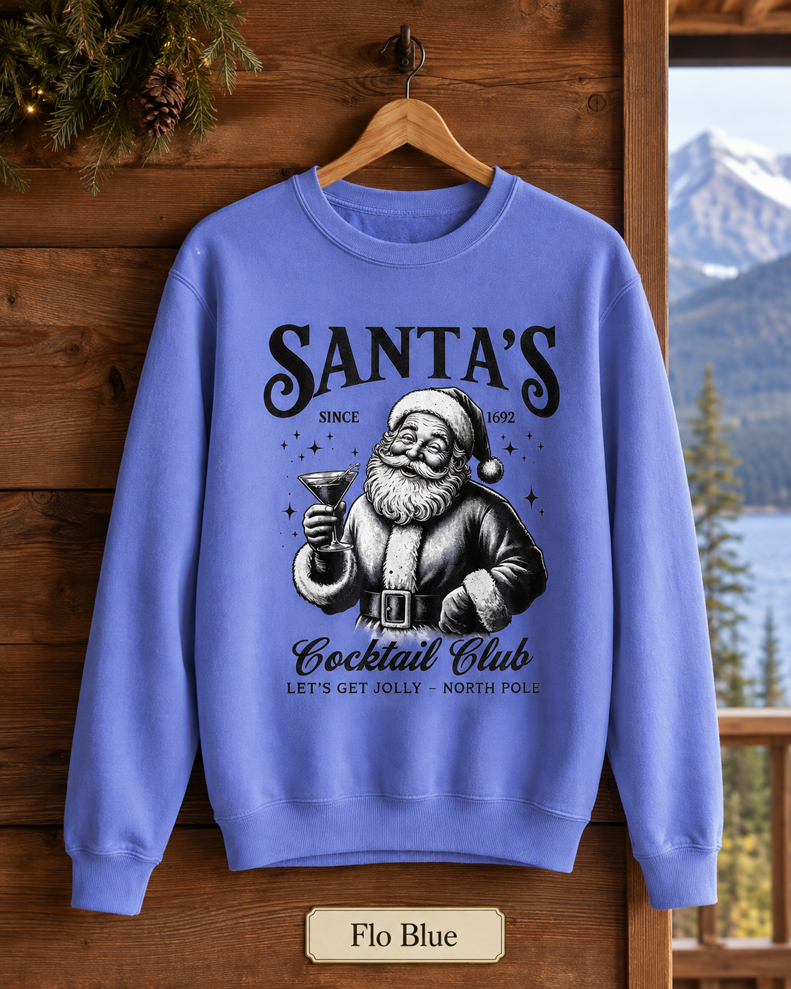 Santa’s Cocktail Club Sweatshirt — Vintage Holiday Crewneck