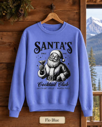 Santa’s Cocktail Club Sweatshirt — Vintage Holiday Crewneck