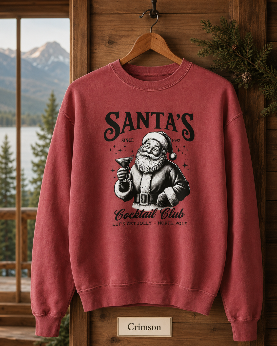 Santa’s Cocktail Club Sweatshirt — Vintage Holiday Crewneck