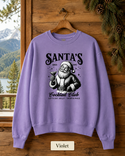 Santa’s Cocktail Club Sweatshirt — Vintage Holiday Crewneck