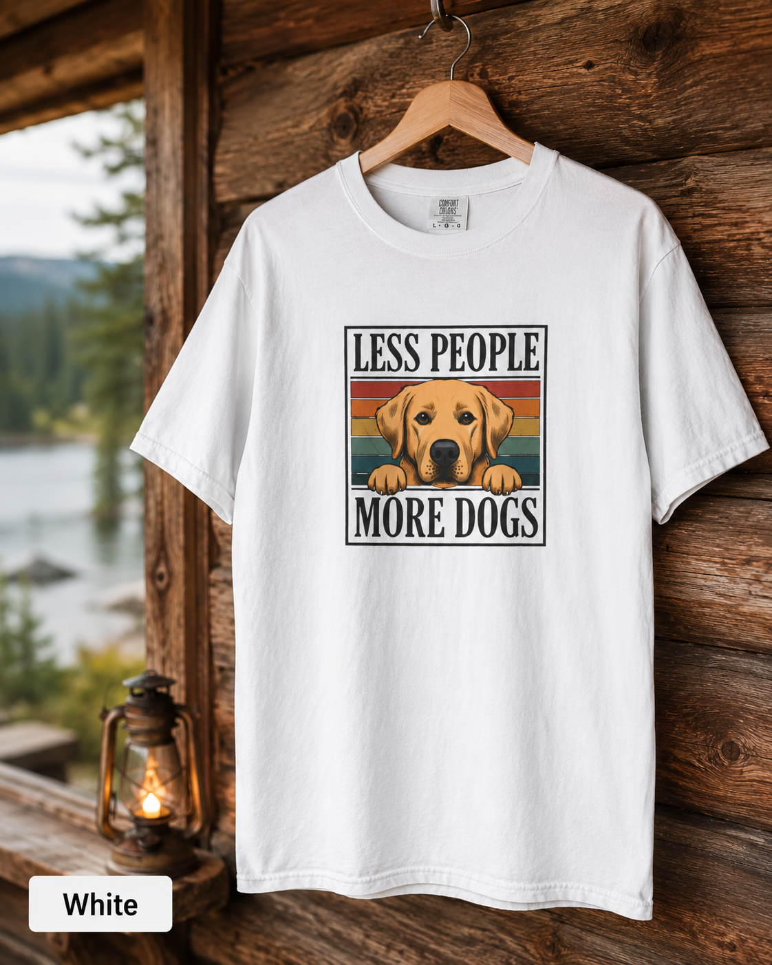 Less People More Dogs T-Shirt | Retro Labrador Graphic
