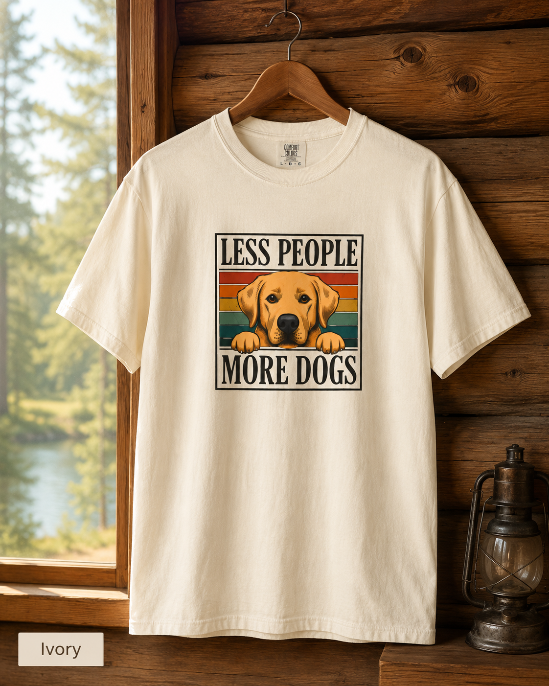 Less People More Dogs T-Shirt | Retro Labrador Graphic