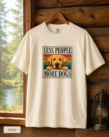 Less People More Dogs T-Shirt | Retro Labrador Graphic
