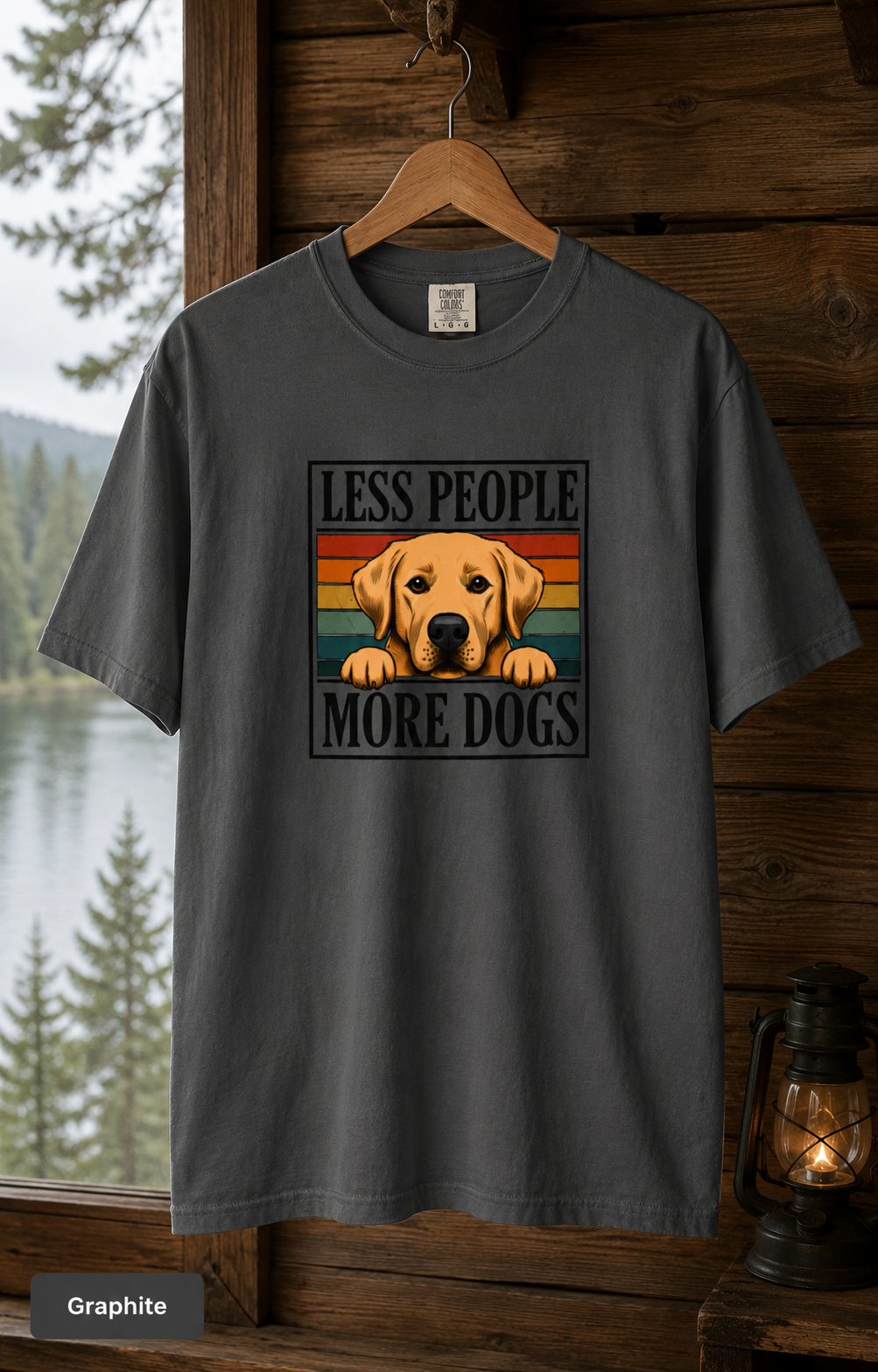 Less People More Dogs T-Shirt | Retro Labrador Graphic