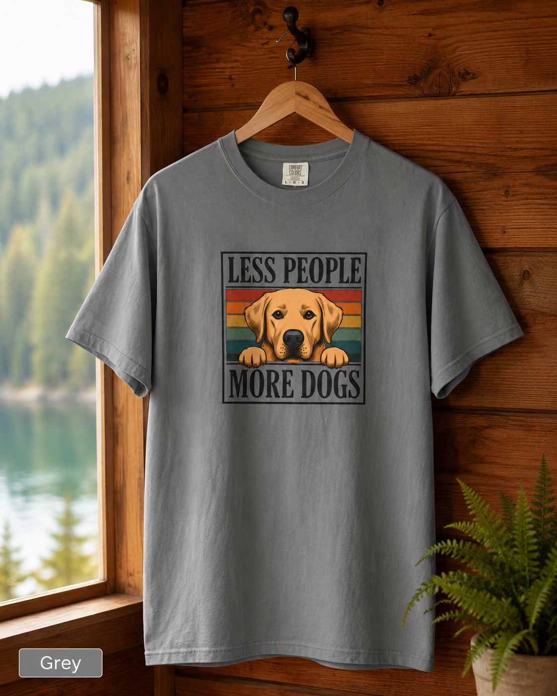 Less People More Dogs T-Shirt | Retro Labrador Graphic