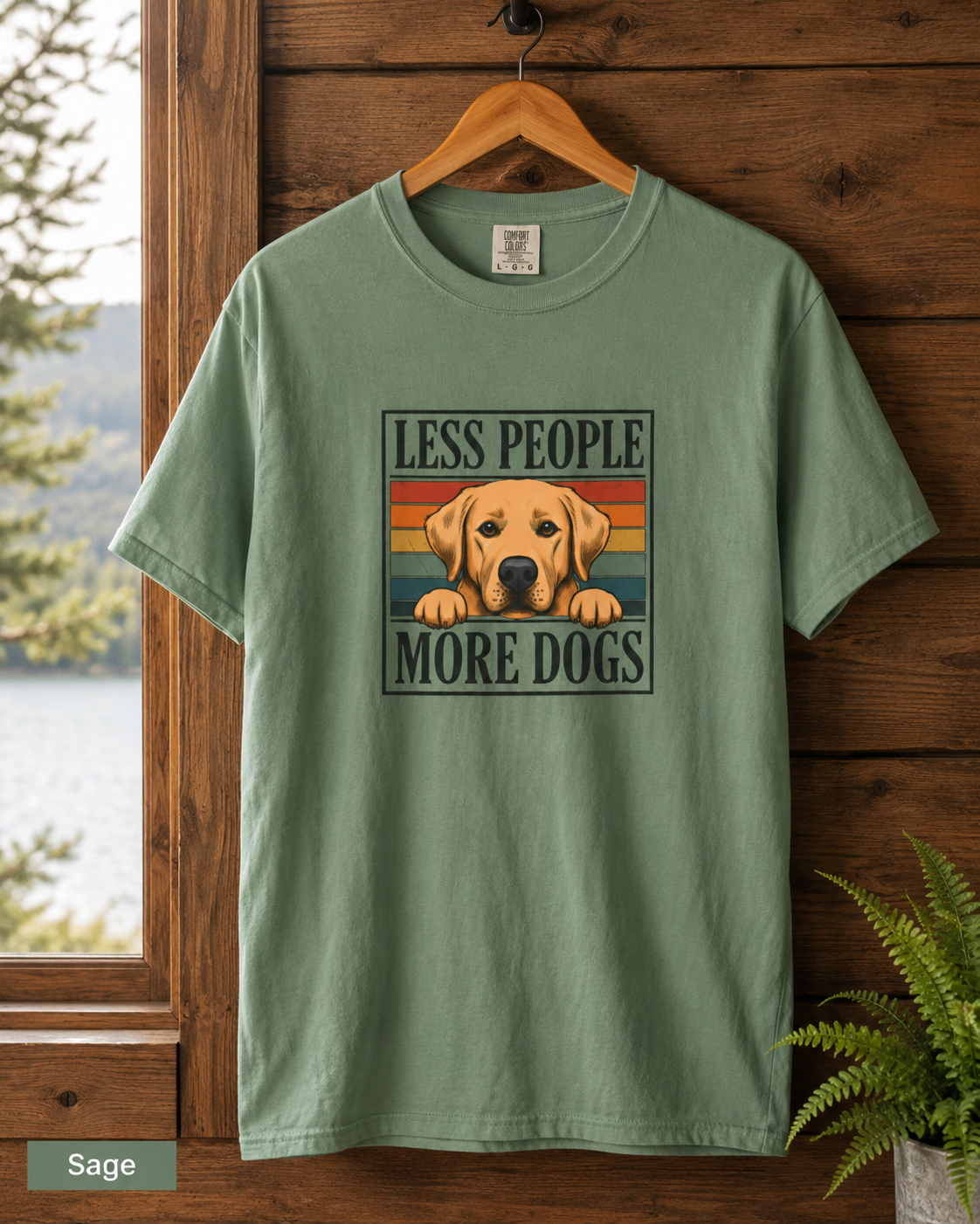 Less People More Dogs T-Shirt | Retro Labrador Graphic