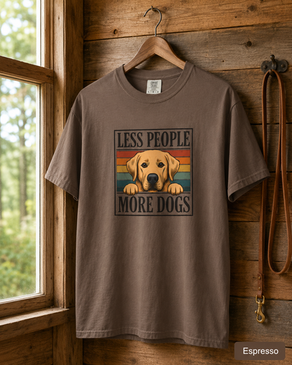 Less People More Dogs T-Shirt | Retro Labrador Graphic