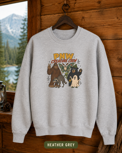 PNW Creature Crew sweatshirt | Pacific Northwest Sasquatch Bigfoot design