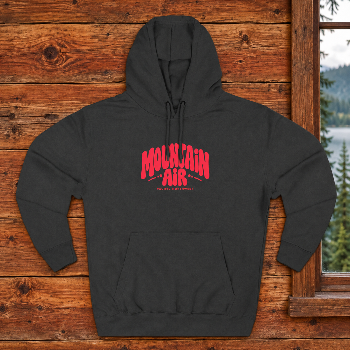 Mountain Air Hoodie, Retro Pacific Northwest Sweatshirt, Groovy PNW Pullover, Hiking & Camping Lover Gift