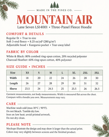 Mountain Air Hoodie, Retro Pacific Northwest Sweatshirt, Groovy PNW Pullover, Hiking & Camping Lover Gift