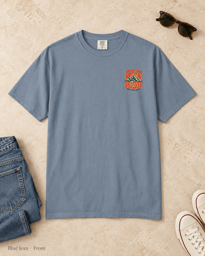 Get High Mountain T-Shirt — Retro Psychedelic Nature Graphic Tee