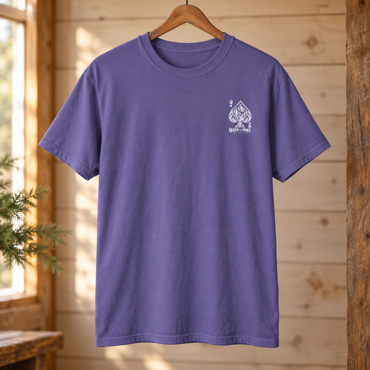 Queen of the Pines Graphic T-Shirt — Vintage Spade Forest Design