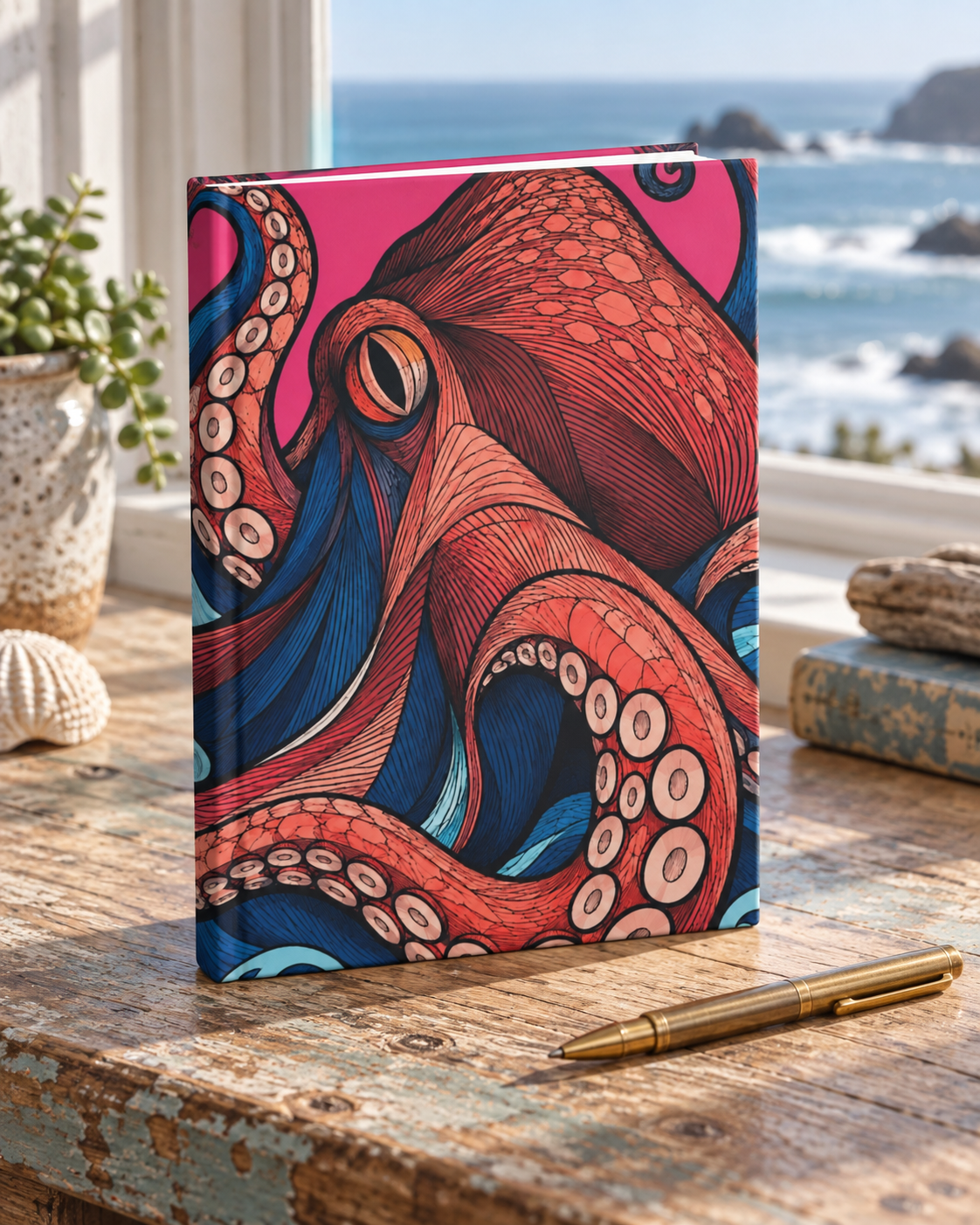 Octopus Tentacles Hardcover Journal | Lined Matte Notebook
