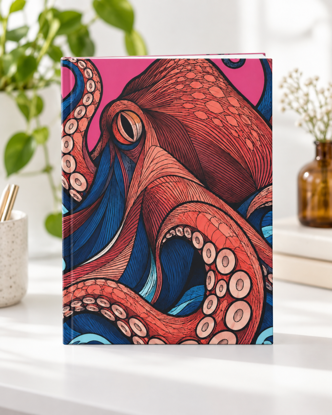 Octopus Tentacles Hardcover Journal | Lined Matte Notebook