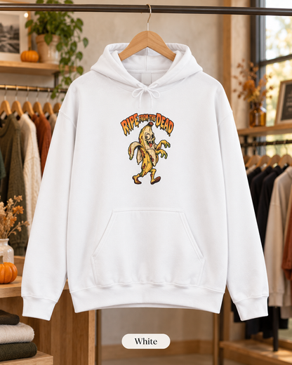 Ripe to Be Dead banana monster Hoodie | spooky fruit illustration