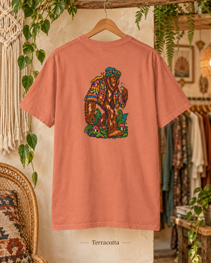 Colorful Woodland Sasquatch T-Shirt | Forest Bigfoot Graphic Tee