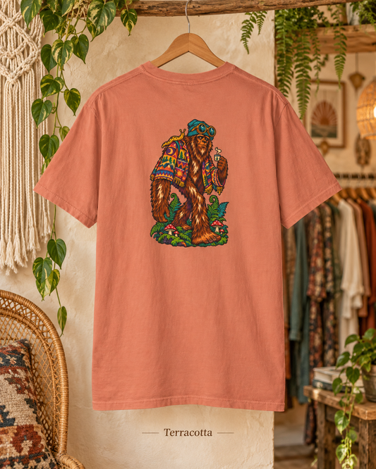 Colorful Woodland Sasquatch T-Shirt | Forest Bigfoot Graphic Tee