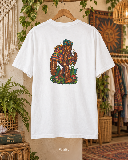 Colorful Woodland Sasquatch T-Shirt | Forest Bigfoot Graphic Tee