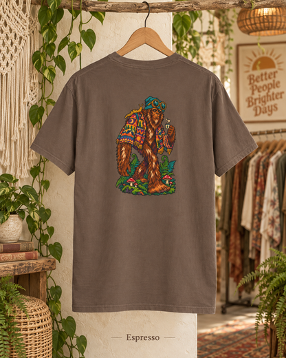 Colorful Woodland Sasquatch T-Shirt | Forest Bigfoot Graphic Tee