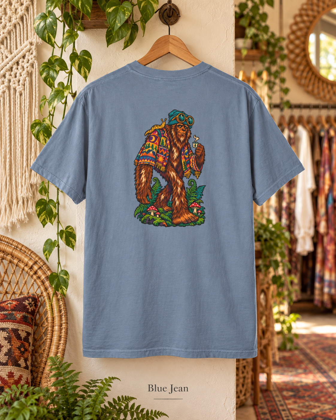 Colorful Woodland Sasquatch T-Shirt | Forest Bigfoot Graphic Tee