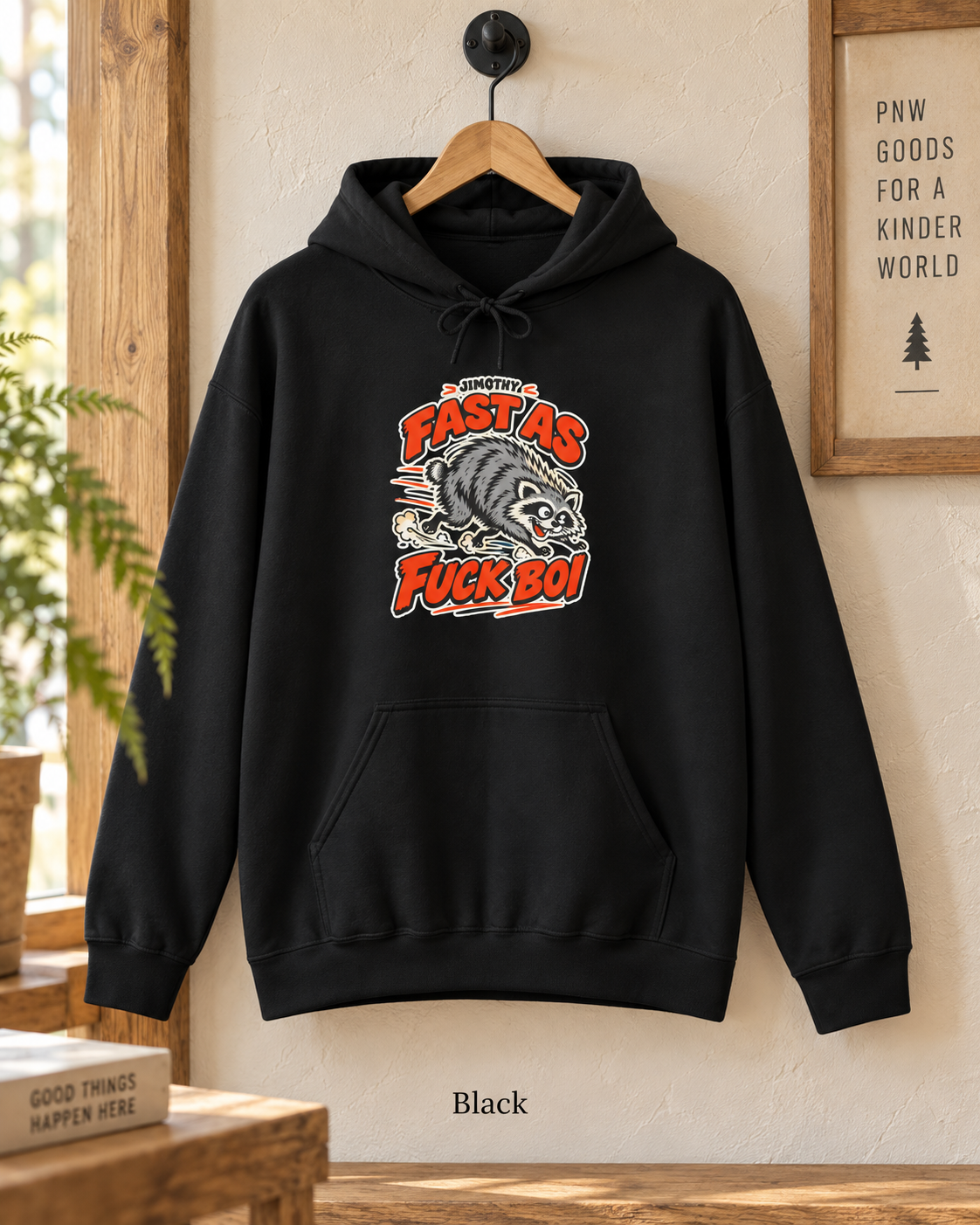 Hoodie — 'Fast as F***boi' Raccoon Graphic Hoodie