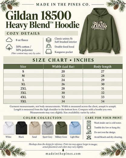 Feral Forecast hoodie | Retro sun illustration, nature-inspired design