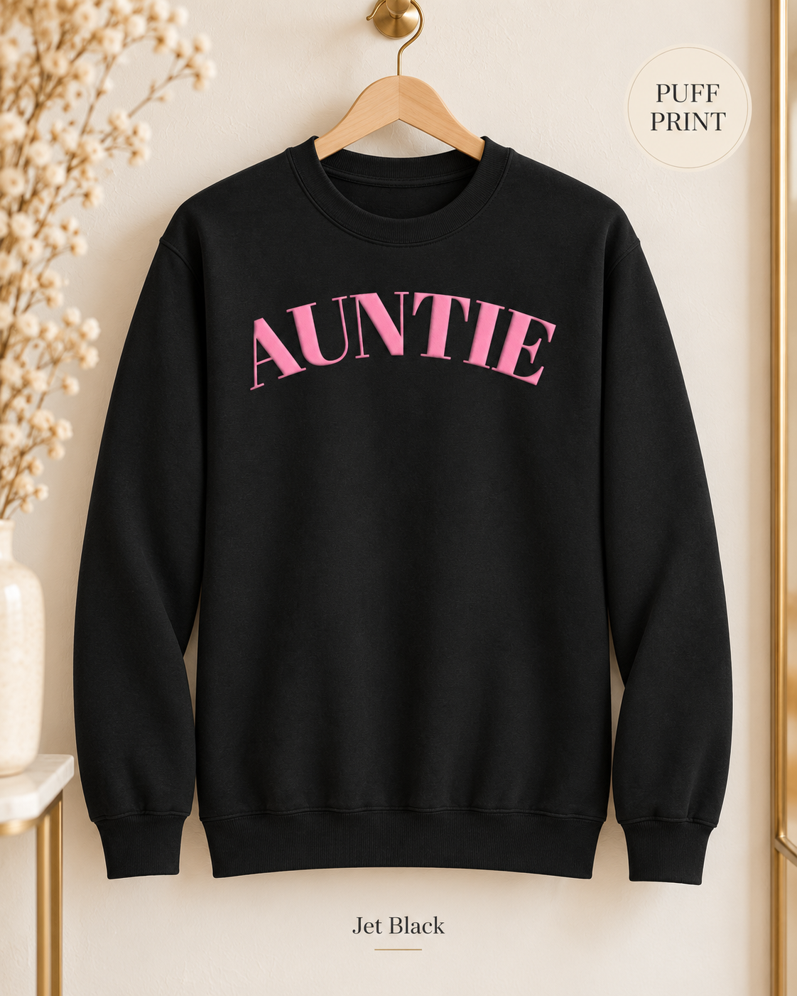 Auntie puff print Pink Arch Crewneck Sweatshirt