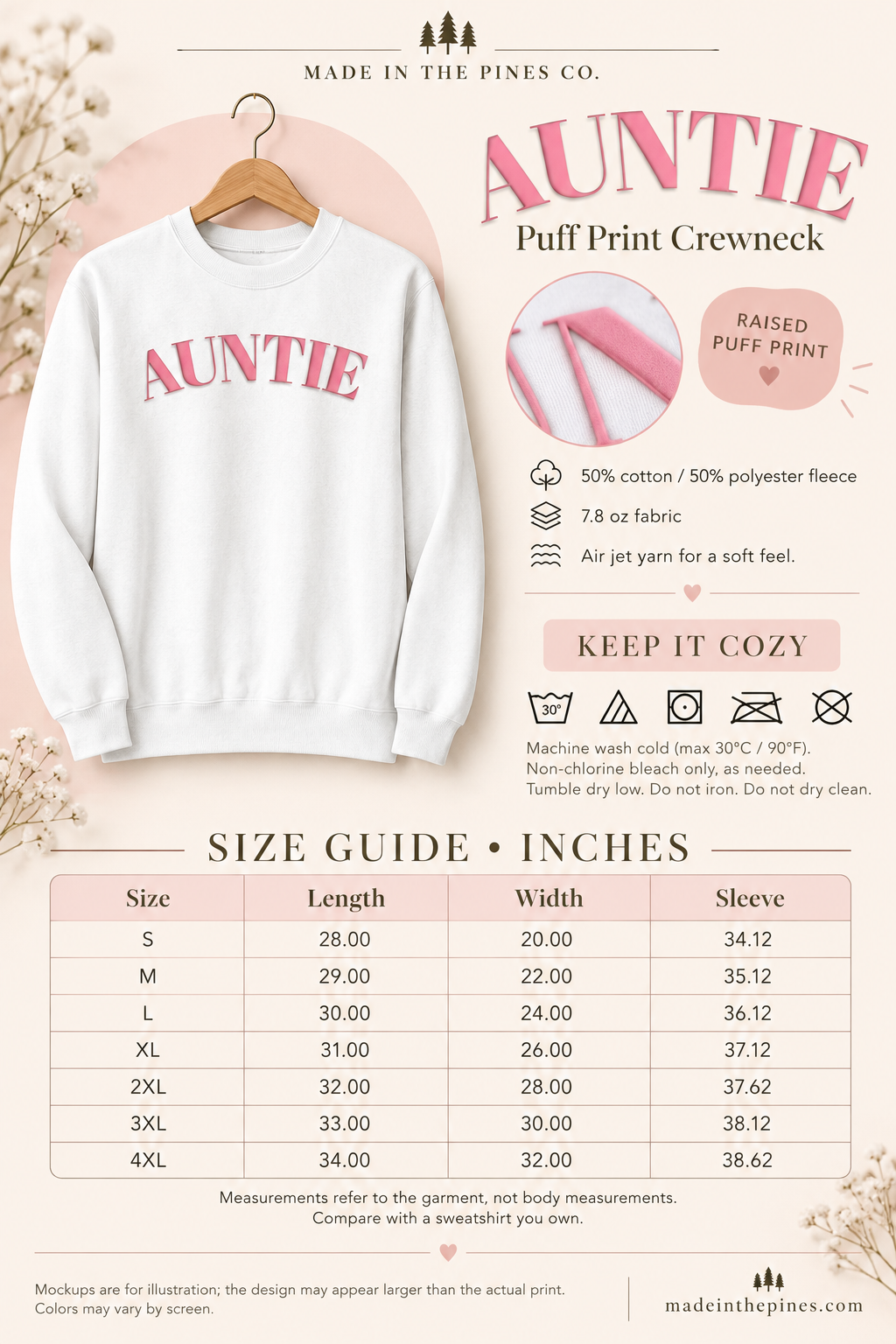 Auntie puff print Pink Arch Crewneck Sweatshirt