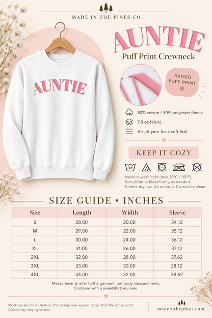 Auntie puff print Pink Arch Crewneck Sweatshirt