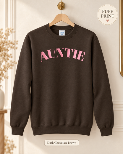 Auntie puff print Pink Arch Crewneck Sweatshirt