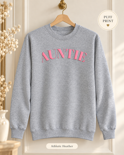 Auntie puff print Pink Arch Crewneck Sweatshirt