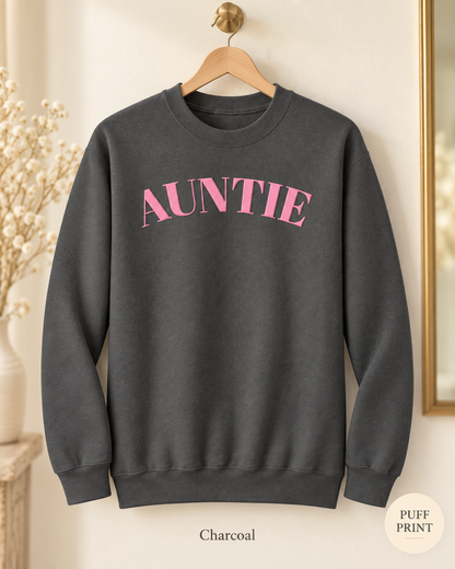 Auntie puff print Pink Arch Crewneck Sweatshirt
