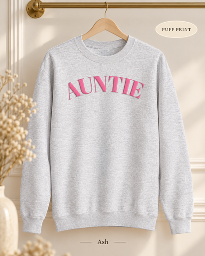 Auntie puff print Pink Arch Crewneck Sweatshirt
