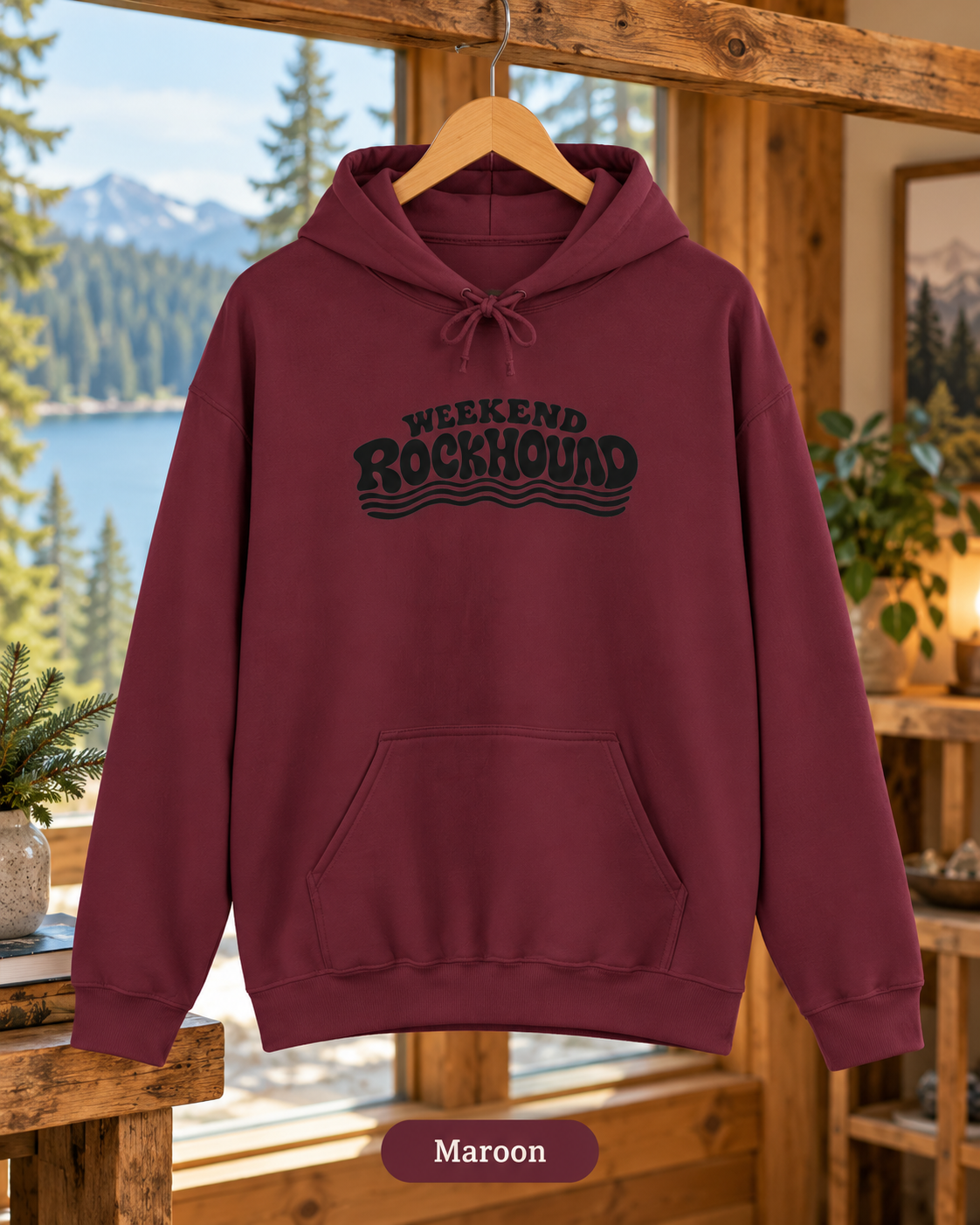 Weekend Rockhound Hoodie — Retro Wave Rockhounding Pullover for Rock & Mineral Lovers