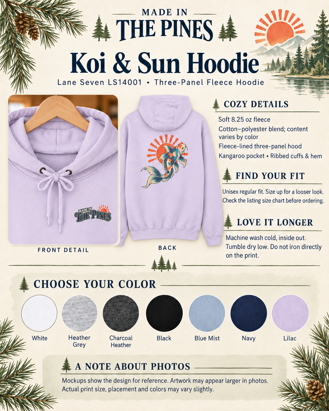 Koi Fish Rising Sun Hoodie | Japanese Koi Graphic Pullover
