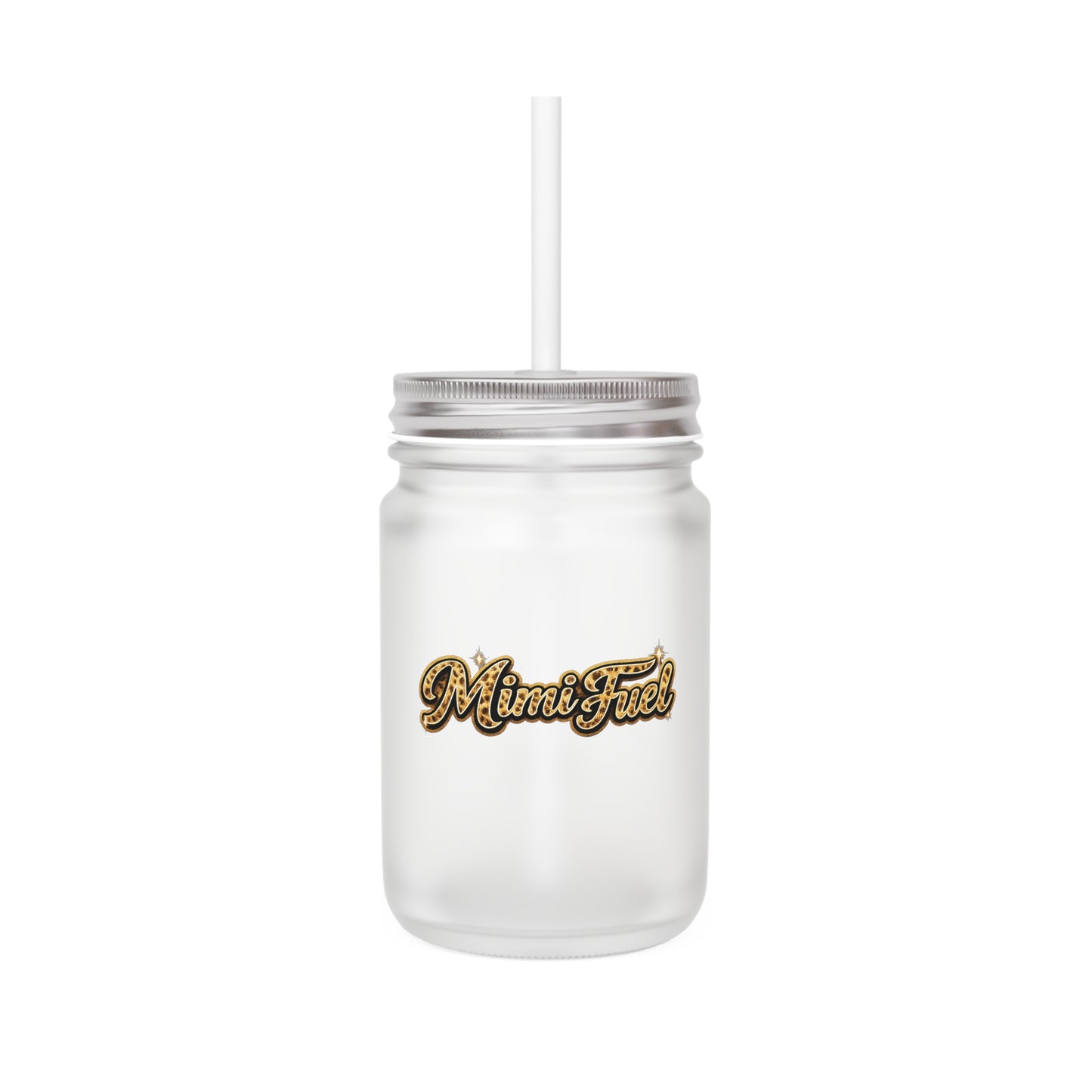 Mason Jar Tumbler – Mimi Fuel Logo Glass Jar with Lid & Straw